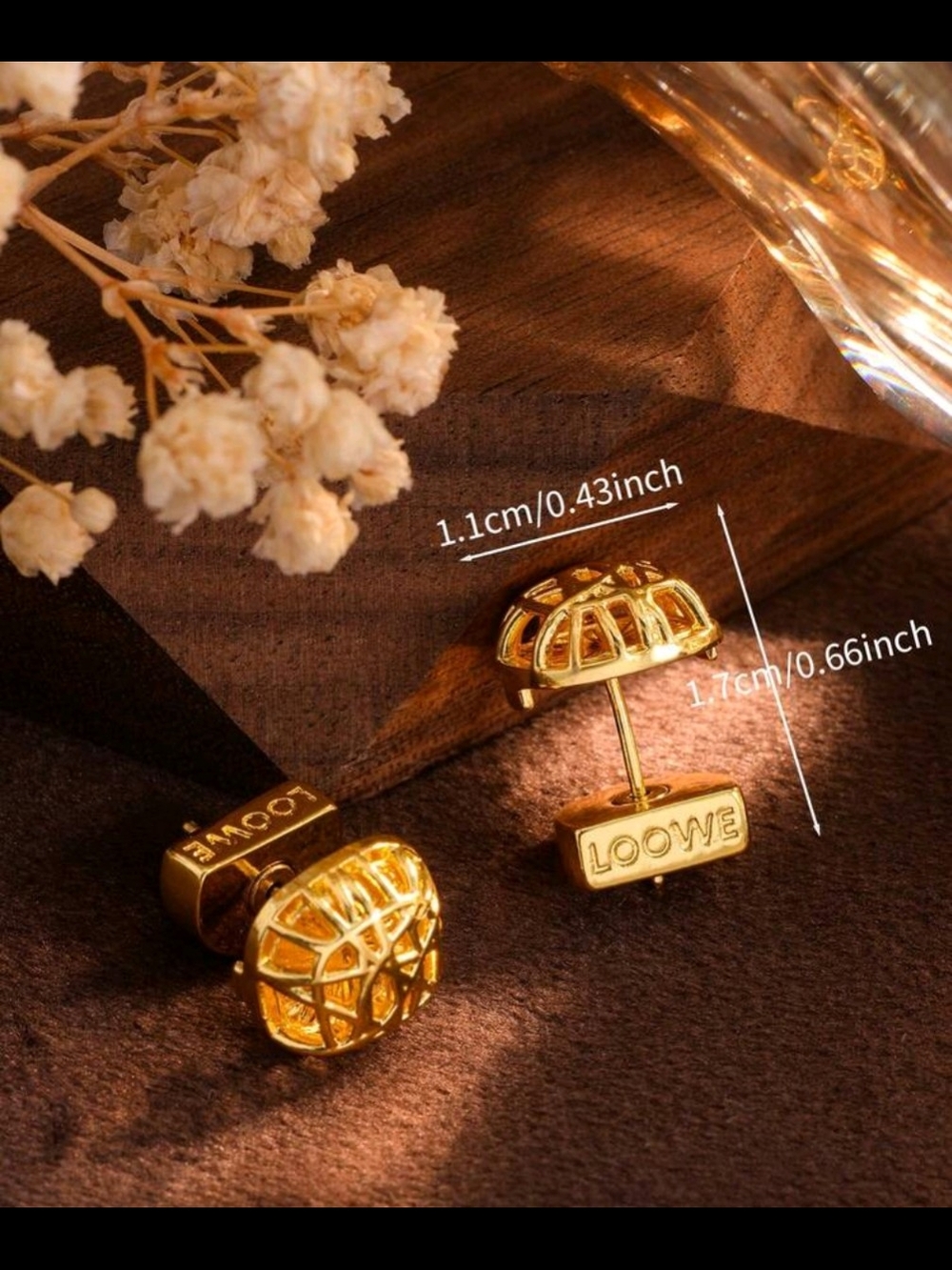 Fashion Jewelry Gold-Tone Logo Cufflinks Designer Style Motif Inspired Luxury - Picture 8 of 14